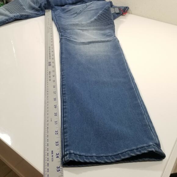 True Religion Classic Rocco Moto in Indigo Moonshine Blue Jeans 40x34 NWT $229 - Picture 7 of 8